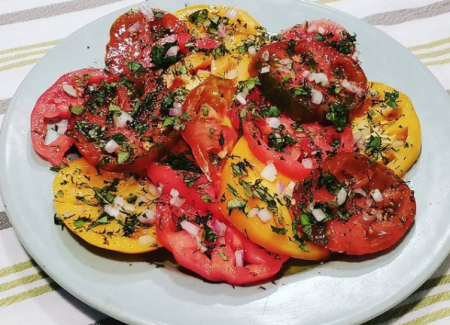 Heirloom Tomatoes with Fresh Finis Herbs and White Wine Vinaigrette by Ralph Vincent